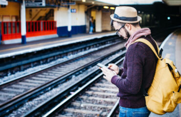 A person wearing blue hoodie