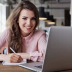 Woman Wearing light pink Long Sleeve Shirt