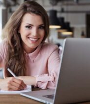 Woman Wearing light pink Long Sleeve Shirt